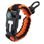 Black and Orange 5-in-1 Adjustable Paracord Bracelet