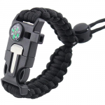 Black 5-in-1 Adjustable Paracord Bracelet